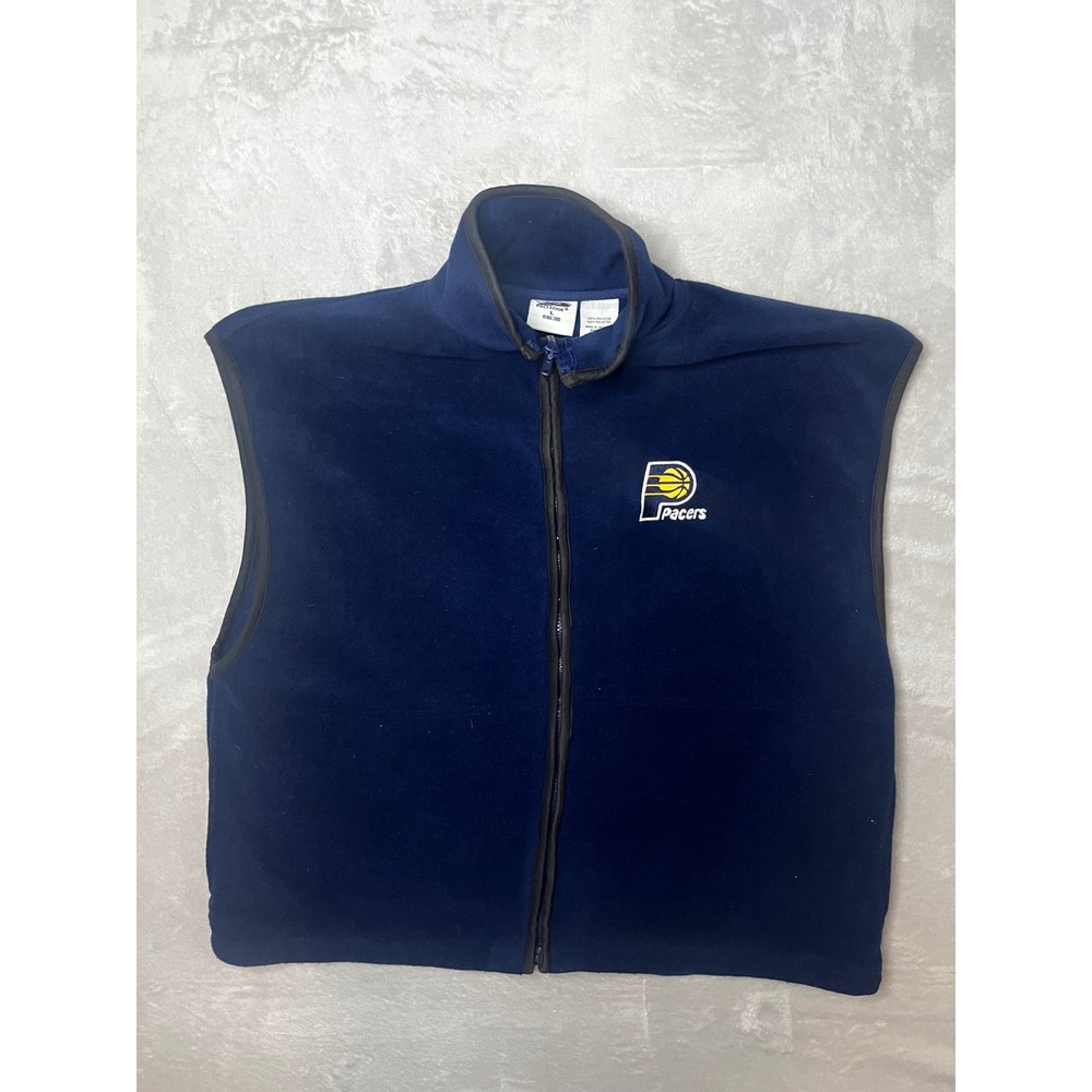 Pro Edge Indiana Pacers NBA Fleece Vest Full Zip Blue Men's Size Large 2000‎